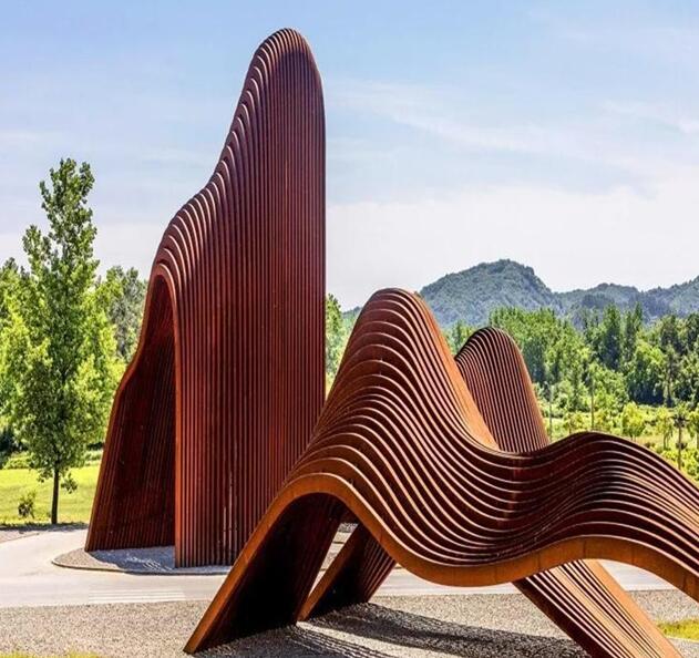 崇川锈钢板造型